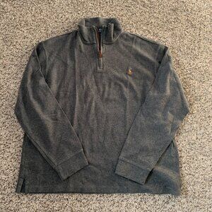Polo Ralph Lauren Gray Half-Zip Pullover XL Mens Cotton Blend Long Sleeve Sweate